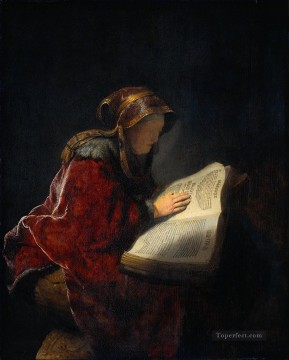 company of captain reinier reael known as themeagre company Painting - The Prophetess Anna known ass Mother Rembrandt